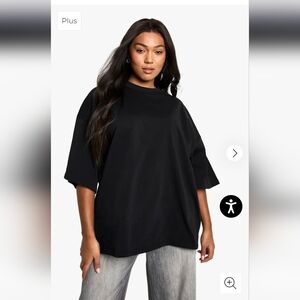 NWT Boohoo Plus Cotton Super Oversized T-Shirt, Size 18